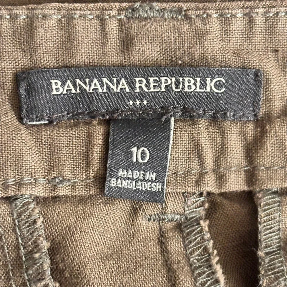 Banana Republic Linen Pants Olive Green 10